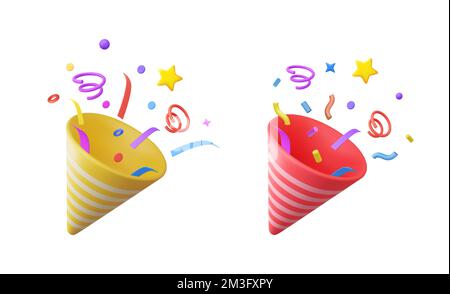 3D Party popper Stock Vector