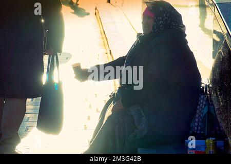 Glasgow, Scotland, UK 15th December, 2022. Christmas Shopping on the style mile of Scotland, Buchanan street. Saw shoppers enter into the festive spirit of buying stuff as the streets and shops were packed in the sunshine. Credit Gerard Ferry/Alamy Live News Stock Photo