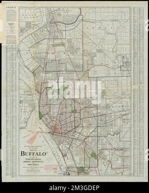 The Matthews-Northrup up-to-date map of Buffalo and Towns of Tonawanda, Amherst, Cheektowaga and West Seneca , Buffalo N.Y., Maps, Amherst N.Y., Maps, Cheektowaga N.Y., Maps, West Seneca N.Y., Maps, North Tonawanda N.Y., Maps Norman B. Leventhal Map Center Collection Stock Photo