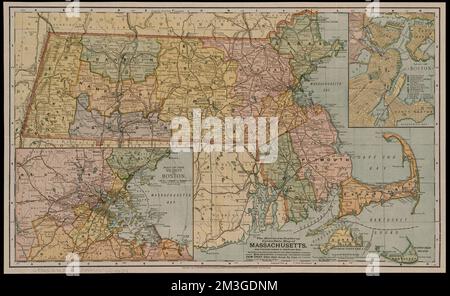 The Matthews-Northrup up-to-date map of Massachusetts , Massachusetts, Maps Norman B. Leventhal Map Center Collection Stock Photo