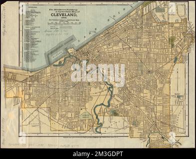 The Matthews-Northrup up-to-date map of Cleveland, Ohio , Cleveland Ohio, Maps Norman B. Leventhal Map Center Collection Stock Photo