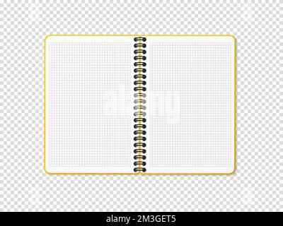 A notebook with a vertical spring. Notepad in a cage grid with a white sheet. Vector illustration Stock Vector