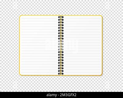 A notebook with a vertical spring. Notepad with a lined white sheet. Vector illustration Stock Vector