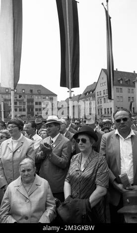 Every year the Sudeten German Landsmannschaft, here on 27. 5. 1969 in Nuremberg, traditionally celebrates the Sudeten German Day, Germany Stock Photo