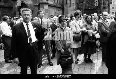 Every year the Sudeten German Landsmannschaft, here on 27. 5. 1969 in Nuremberg, traditionally celebrates the Sudeten German Day, Germany Stock Photo