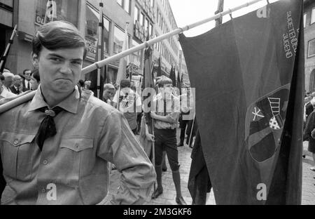 Every year the Sudeten German Landsmannschaft, here on 27. 5. 1969 in Nuremberg, traditionally celebrates the Sudeten German Day, Germany Stock Photo