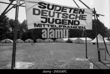 Every year the Sudeten German Landsmannschaft, here on 27. 5. 1969 in Nuremberg, traditionally celebrates the Sudeten German Day, Germany Stock Photo