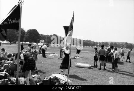 Every year the Sudeten German Landsmannschaft, here on 27. 5. 1969 in Nuremberg, traditionally celebrates the Sudeten German Day, Germany Stock Photo