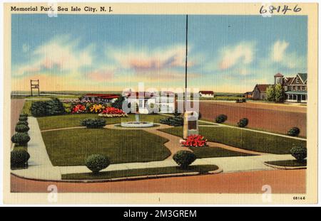 Memorial Park, Sea Isle City, N. J. , Parks, Tichnor Brothers Collection, postcards of the United States Stock Photo