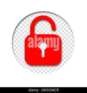Padlock icon isolated on transparent background. Symbol sign unlock. Vector illustration. Stock Vector