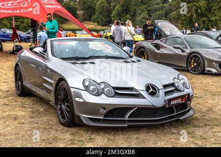 Mercedes-Benz SLR McLaren 722 S Roadster, on display at the Concours d’Elégance motor show held at Blenheim Palace on the 4th September 2022. Stock Photo