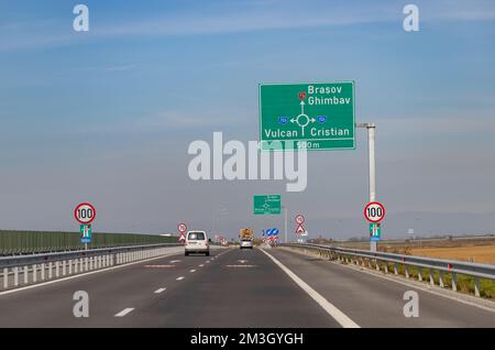 A picture of a Romanian highway. Stock Photo