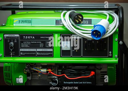 Electric plug with wires on the generator. Special electrical plugs for ...