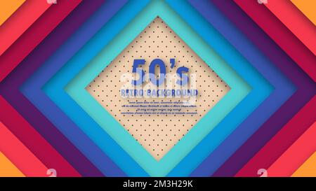 Abstract funky 1950's background with rhombus elements and retro colors ...