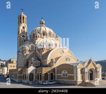 Melkite Greek Catholic basilica of St. Paul at Harissa, Lebanon Stock Photo