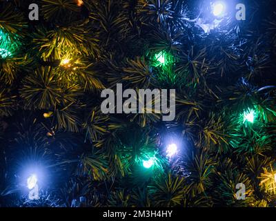 Festive Waterfront Christmas Lights at the Olathe Kansas Community Center Stock Photo