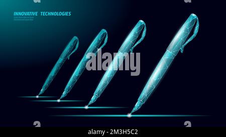 Digital signature writing concept. Sign on tablet touch screen terminal. Digital pen online internet data security drawing device vector illustration Stock Vector