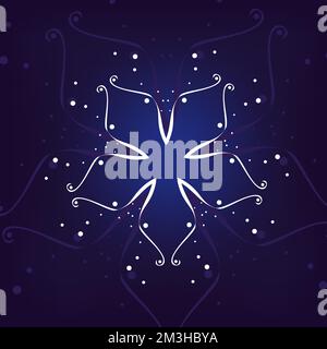 winter flower on a blue background. Vector illustration Stock Vector