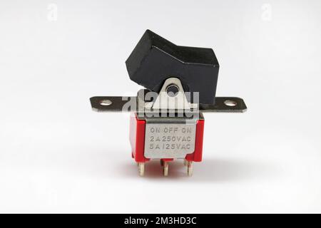 Electric switch 220 volts isolated on white background. Stock Photo