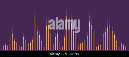 Audio levels simple vector. Sound wave display. Audio waveform graphics. Stock Vector