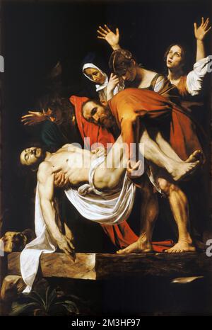 Michelangelo Merisi da Caravaggio (1571-1610) Title The Entombment of Christ  persons shown: Nicodemus John the Apostle Virgin Mary Mary Jacobi Mary Magdalene Datebetween 1602 and 1603 / from 1602 until 1604 Stock Photo