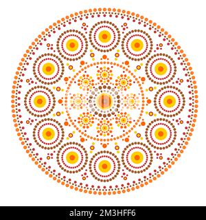 Ehtnic abstract dot mandala. Small circles mandala aboriginal decor. Whimsical mandala colorful vector design. Stock Vector