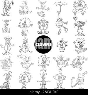 cartoon clowns comic characters big set Stock Vector Image & Art - Alamy