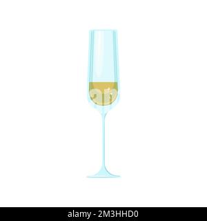 A glass of champagne with bubbles. Vector object on a white background, Isolate Stock Vector
