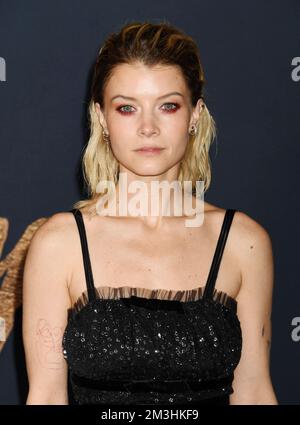 Los Angeles, California, USA. 14th Dec, 2022. Sarah Jones attends 'The Pale Blue Eye' Los Angeles Premiere at DGA Theater Complex on December 14, 2022 in Los Angeles, California. Credit: Jeffrey Mayer/Jtm Photos/Media Punch/Alamy Live News Stock Photo