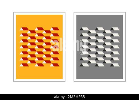 Geometric retro shapes posters. Abstract bauhaus retro design flyers ...