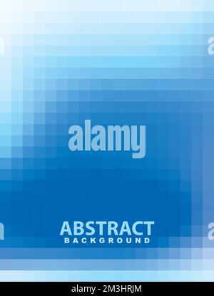 Simple abstract pixel background with blue color gradations. Vertical vector graphic pattern Stock Vector