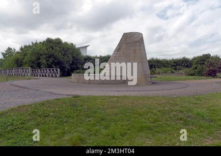 Cadair Idris sculpture / art installation. Cardiff Bay 2022 .  Cader Idris installation  by William Pye. Stock Photo