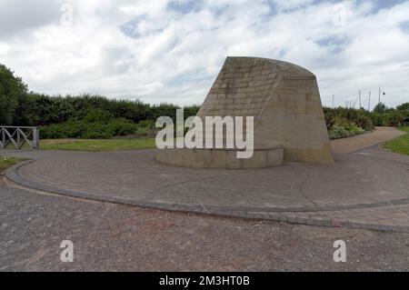 Cadair Idris sculpture / art installation. Cardiff Bay 2022 .  Cader Idris installation  by William Pye. Stock Photo