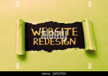 Sign displaying Website Redesign. Business concept modernize improver or evamp your website's look and feel Stock Photo