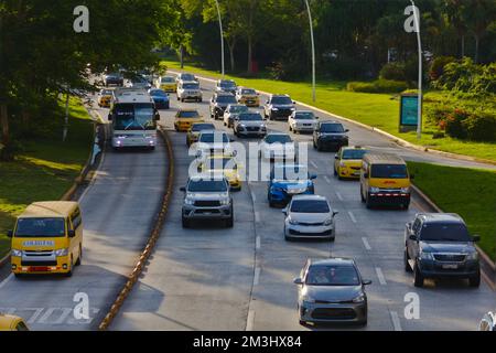 avenue with many cars of various types and brands Stock Photo - Alamy