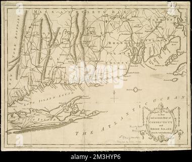 A new and accurate map of Connecticut and Rhode Island, from the best authorities , Connecticut, Maps, Early works to 1800, Rhode Island, Maps, Early works to 1800 Norman B. Leventhal Map Center Collection Stock Photo