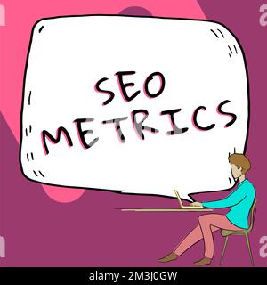 Sign displaying Seo Metrics. Word Written on measure the performance of website for organic search results Stock Photo