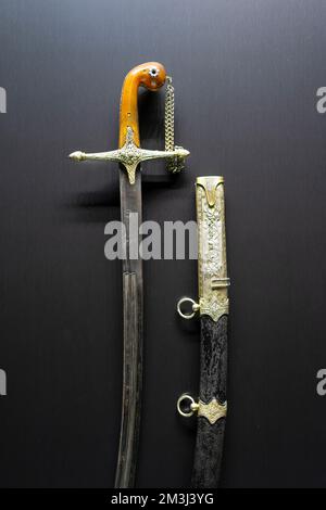 Antique Ottoman Sword from weapons collection in Istanbul Topkapi Palace. Stock Photo