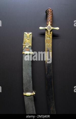 Antique Ottoman Sword from weapons collection in Istanbul Topkapi Palace. Stock Photo