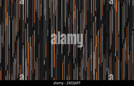 Dark grey tech modern abstract background with orange and gray stripes. Vector illustration Stock Vector
