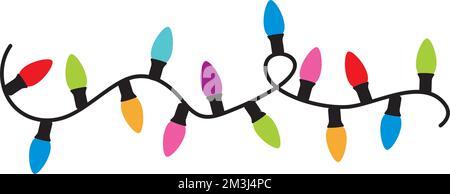 Christmas Lights Color. Vector Illustration. New Year Icon. Stock Vector
