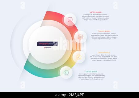 Four option circle infographic design template. Vector illustration Stock Vector
