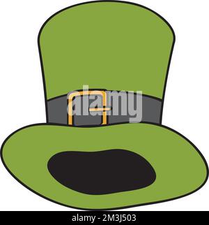 Leprechaun Green Top Hat. St. Patrick’s Day Design. Vector Illustration. Stock Vector