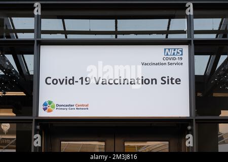 Covid-19 Vaccination Site, Lakeside Village, Doncaster, South Yorkshire, England, UK Stock Photo