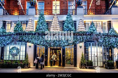 Christmas Decorations in South Molton Street London UK Stock Photo