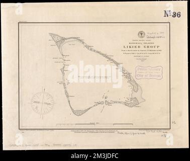 North Pacific Ocean, Marshall Islands, Likieb Group : from a sketch made by Captain J.V. Melander in 1885 , Likiep Atoll Marshall Islands, Maps, Nautical charts, Marshall Islands, Likiep Atoll Norman B. Leventhal Map Center Collection Stock Photo