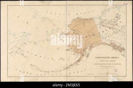 North western America showing the territory ceded by Russia to the United States , Alaska, Maps Norman B. Leventhal Map Center Collection Stock Photo