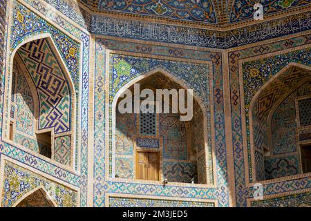 The beautiful interior portal with colorful majolica tiles Stock Photo