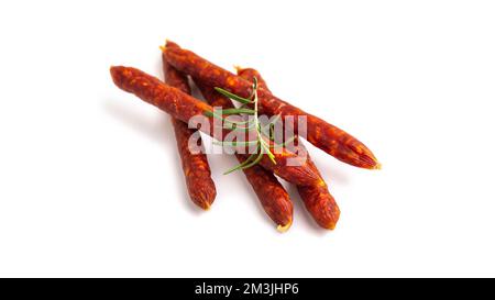 Heap of mini chorizo snack sticks Stock Photo