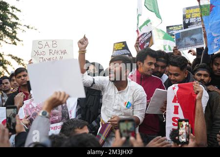 New Delhi, New Delhi, India. 15th Dec, 2022. Students demonstrate on the third anniversary of police action in 2019 at Jamia Millia Islamia. (Credit Image: © Shivam Khanna/Pacific Press via ZUMA Press Wire) Stock Photo